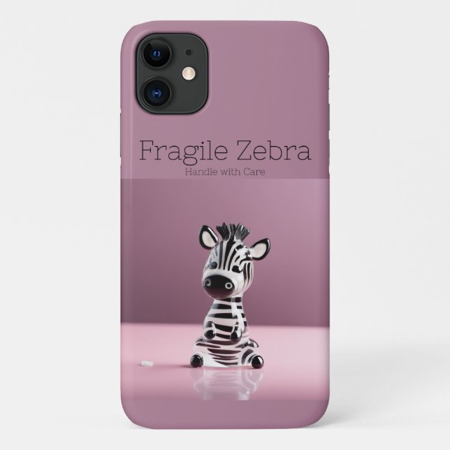 Capa Para iPhone 11 Zebra Frágil: Lidar com cuidado (Verso)