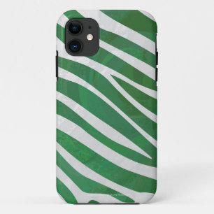 Capa Para iPhone 11 Zebra Green e White Impressão