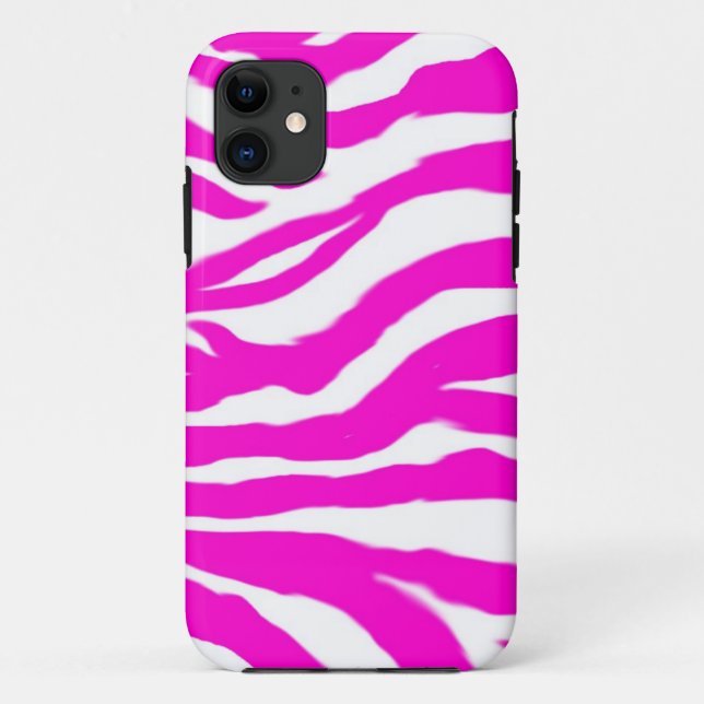 Capa Para iPhone 11 Zebra rosa (Verso)