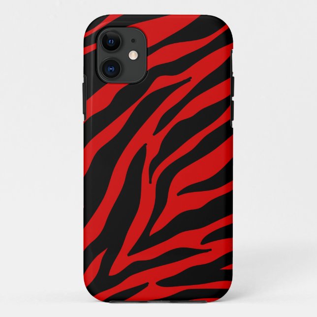 Capa Para iPhone 11 zebra vermelha (Verso)