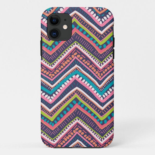 Capa Para iPhone 11 Ziguezague Chevron (Verso)
