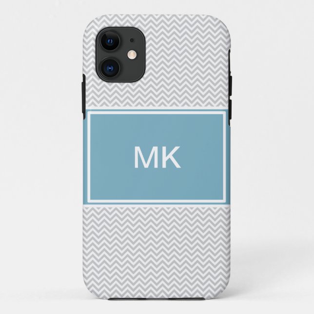 Capa Para iPhone 11 ZigZag de Cinzas simples (Verso)