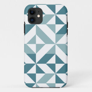 Capa Para iPhone 11 ZigZag Geométrico com Duas Pontas Verde Teal