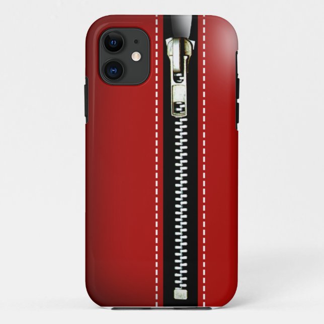 Capa Para iPhone 11 Zip It Up - Trompe L'Oeil Red (Verso)