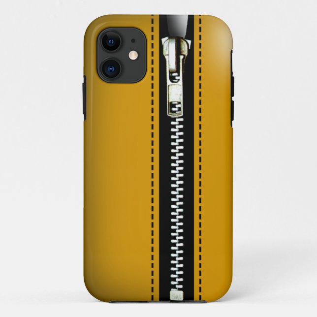 Capa Para iPhone 11 Zip It Up - Trompe L'Oeil yellow (Verso)