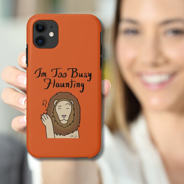 Capa Para iPhone 11 Zodiac Leo "Estou muito ocupado a lavar." Laranja  (Criador carregado)