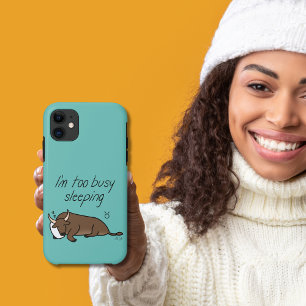 Capa Para iPhone 11 Zodiac Taurus "Estou Muito Ocupado Dormindo"