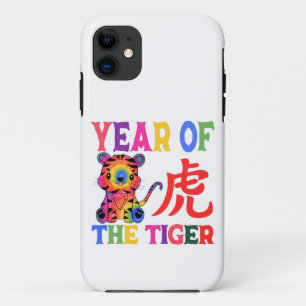 Capa Para iPhone 11 Zodíaco Chinês - Ano do Tigre no Arco-Íris