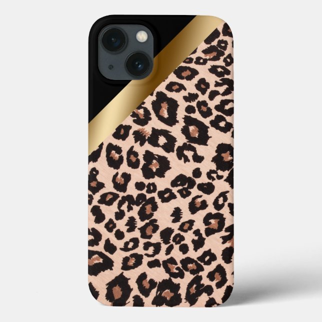 Capa para iPhone 13 com Estampa de Leopardo (Verso)