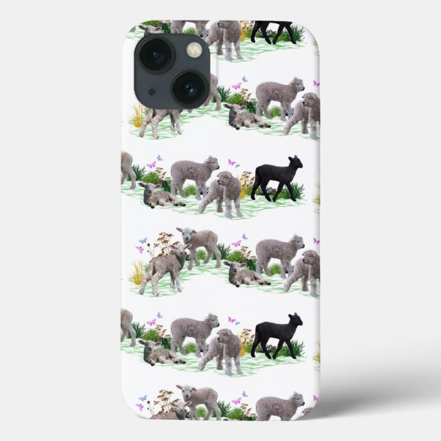 Capa para iPhone 13 Lamb Meadow (Verso)