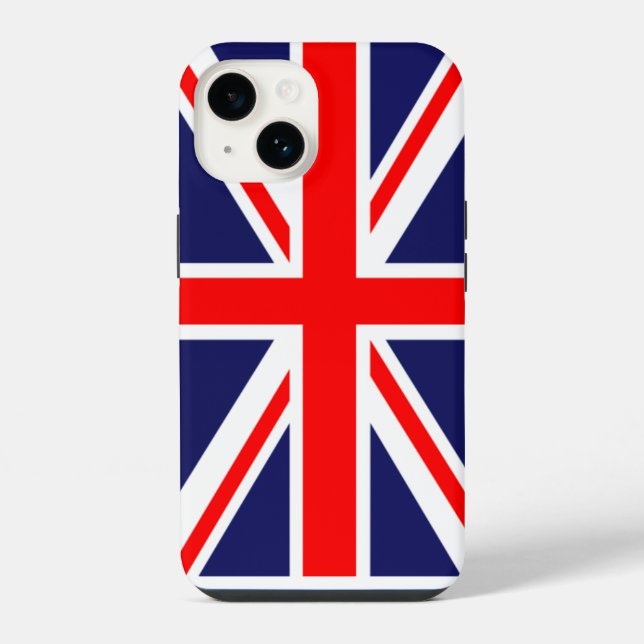Capa para iPhone 14 - Bandeira Union Jack  (Verso)