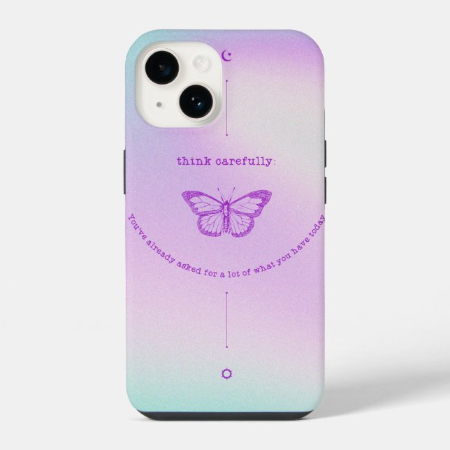 Capa para iPhone 14 - Borboleta Reflexiva  (Verso)