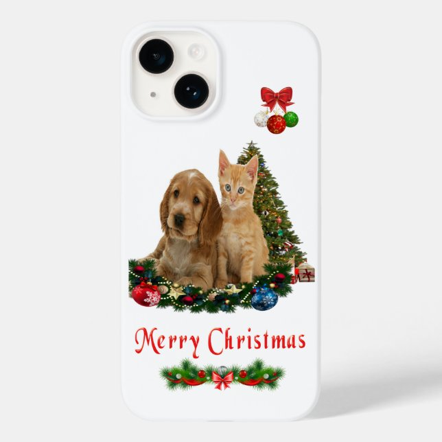 Capa para iphone 14 cachorrinho e gatinho (Verso)