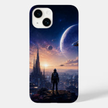 Capa para iPhone 14 • Paisagem Urbana Futurista de