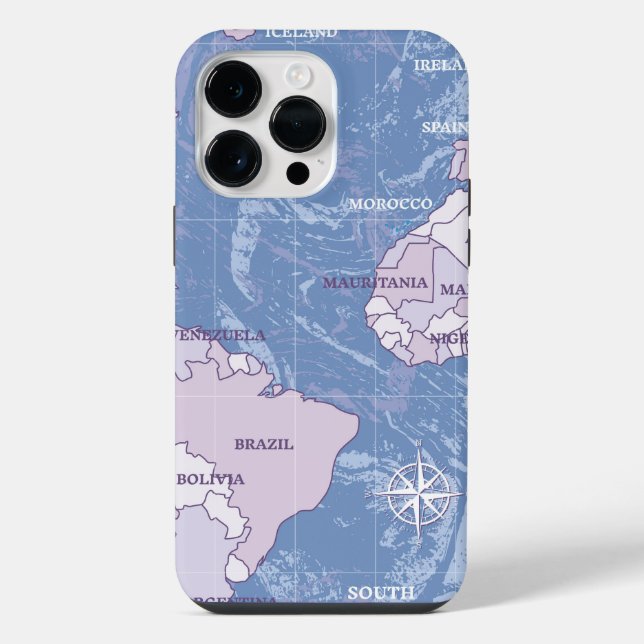 CAPA PARA iPhone 14 PRO MAX MAPA MUNDI VIAJANDO (Verso)
