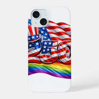 Capa para iPhone 15 America 250 Bandeira do Orgulh