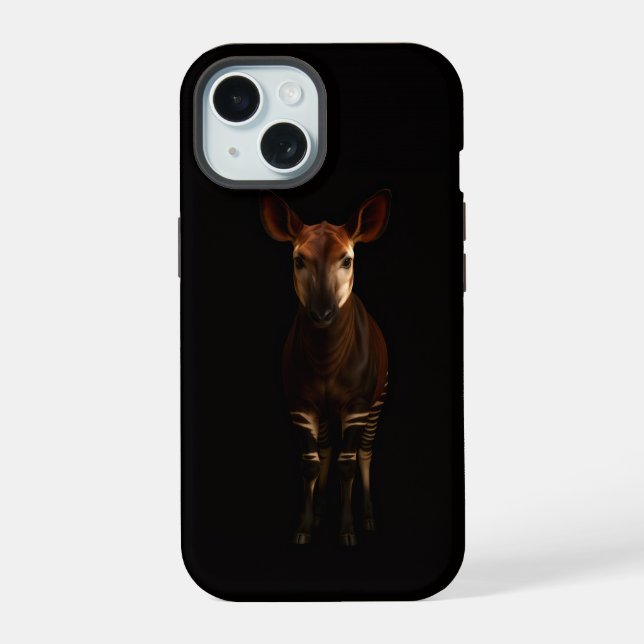 Capa para iPhone 15 Black 4 Luxe, Okapi da Florest (Verso)