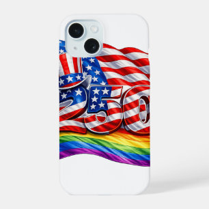 Capa para iPhone 15 da Bandeira do Orgulho America
