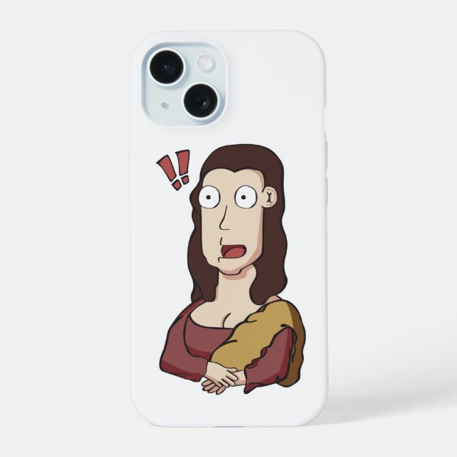 Capa para iPhone 15 Mona Lisa Chocada (Verso)