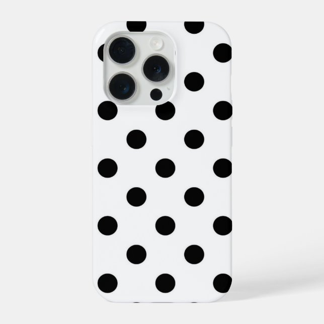 Capa para iPhone 15 Pro com Bolinhas Pretas (Verso)
