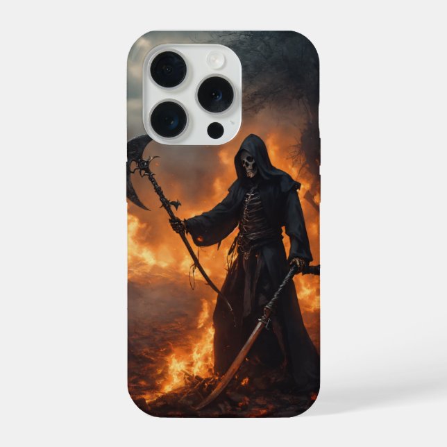 Capa para iPhone 15 Pro com Design de Death Metal (Verso)