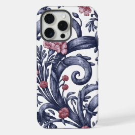 Capa para iPhone 15 Pro Max Art Nouveau Azul Rosa