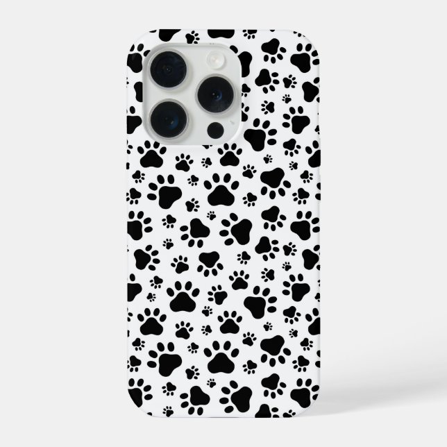 Capa para IPhone 15 Pro Paw Prints (Verso)