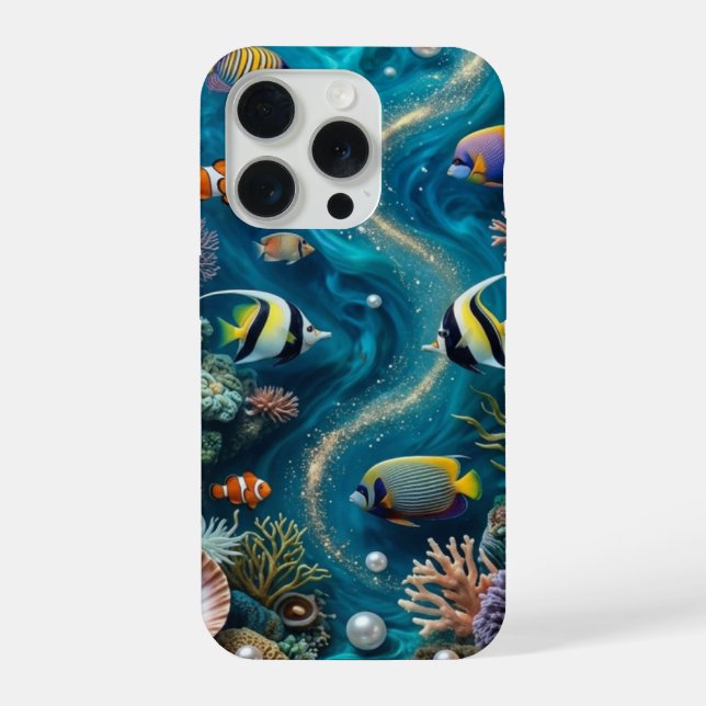 Capa para iPhone 15 Pro Underwater Pearl Reef – Oc (Verso)