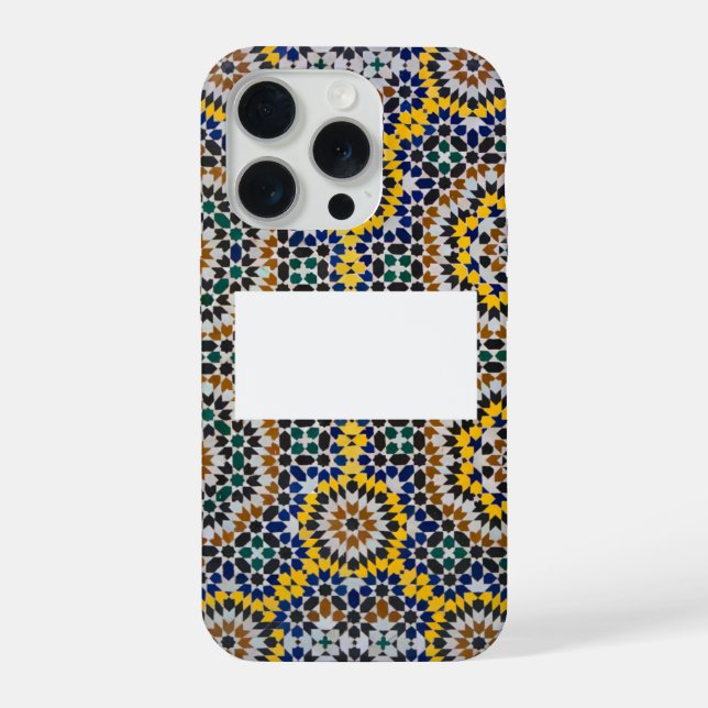 Capa para iPhone 15 Pro – Zellij Marroquino (Verso)
