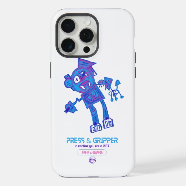 Capa para iPhone 15 Robot Press & Gripper (Verso)