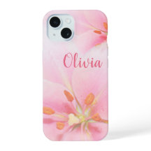 Capa para iPhone 15 Rosa Lily Senhora/Rapa/ Mulher