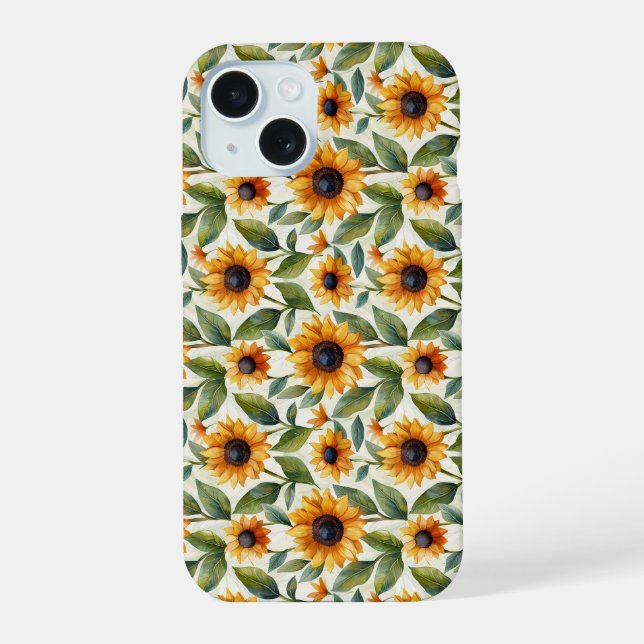 Capa para iPhone 15 Tema de Girassol (Verso)