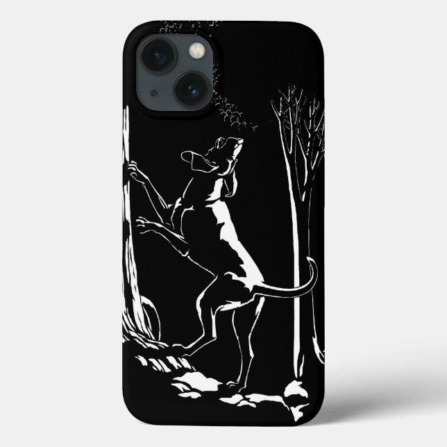Capa para iPhone 4 Hound Dog Arte de Cão de Caça (Verso)
