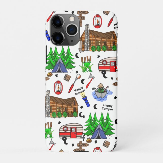 Capa Para iPhone Acampamento Personalizado - Camper Feliz (Verso)
