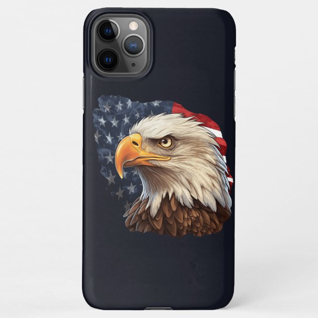 Capa Para iPhone American Flag Bald Eagle (Verso)