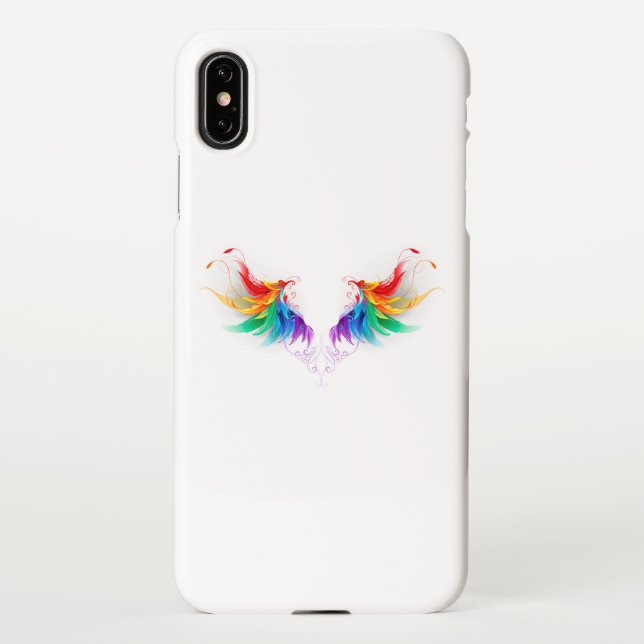 Capa Para iPhone Asas Fluffy Rainbow (Verso)