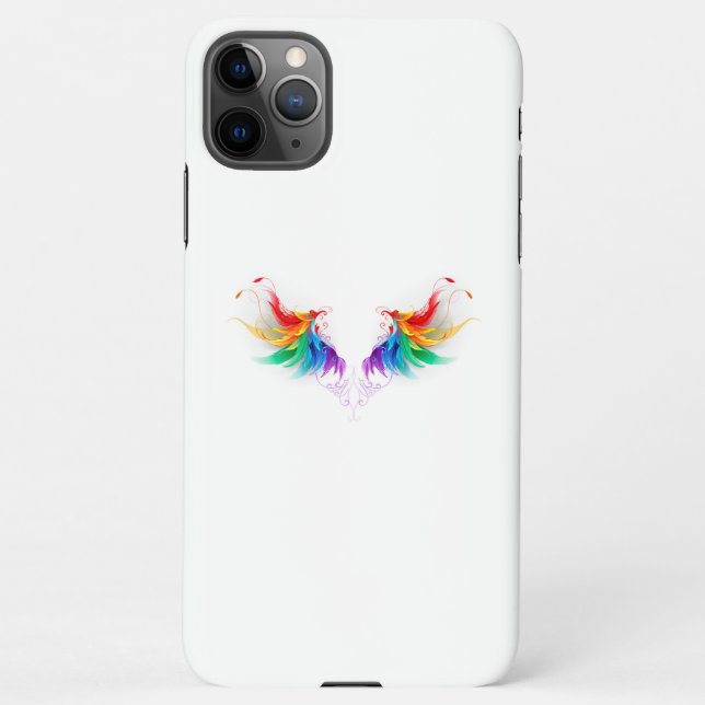 Capa Para iPhone Asas Fluffy Rainbow (Verso)
