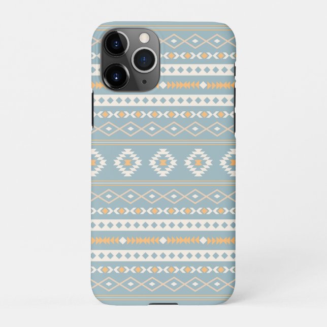 Capa Para iPhone Aztec Cream Orange Blue Mixed Motif Pattern (Verso)