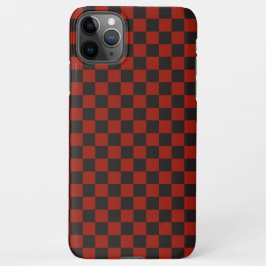 Capa Para iPhone Black and Deep red checkerboard pattern
