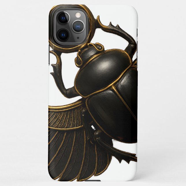 Capa Para iPhone Black and Gold Pharaonic Beetle iPhone Case (Verso)
