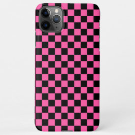 Capa Para iPhone Black and pink checkerboard pattern