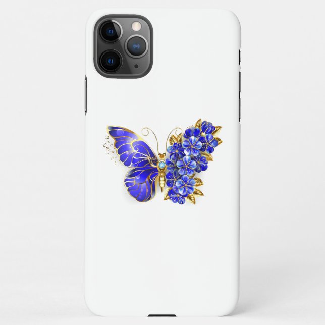 Capa Para iPhone Borboleta Flor Sapphire (Verso)