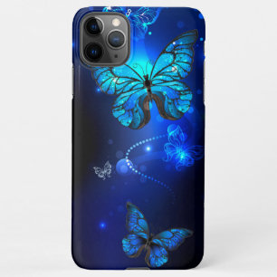 Capa Para iPhone Borboleta Morpho no Fundo Escuro