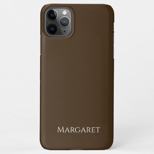 Capa Para iPhone  brown | Minimal Modern Initial Monogram  (Verso)