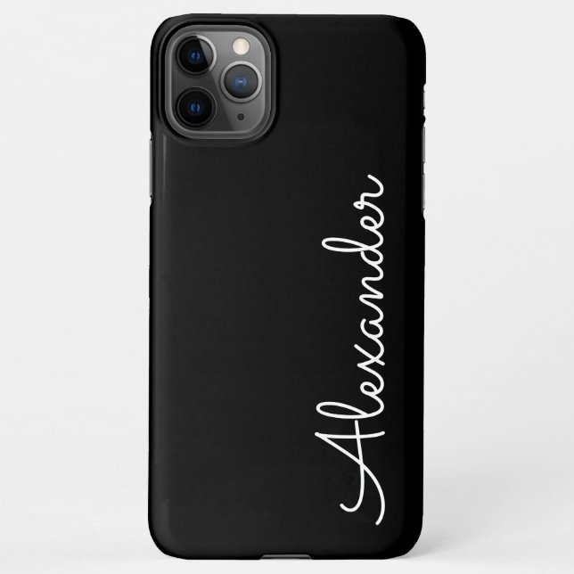 Capa Para iPhone BUDGET personalizado de nome escrito à mão preto (Verso)