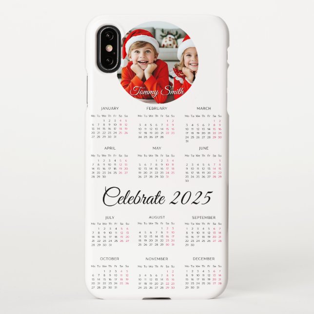 Capa Para iPhone Calendário Personalizado 2025 (Verso)
