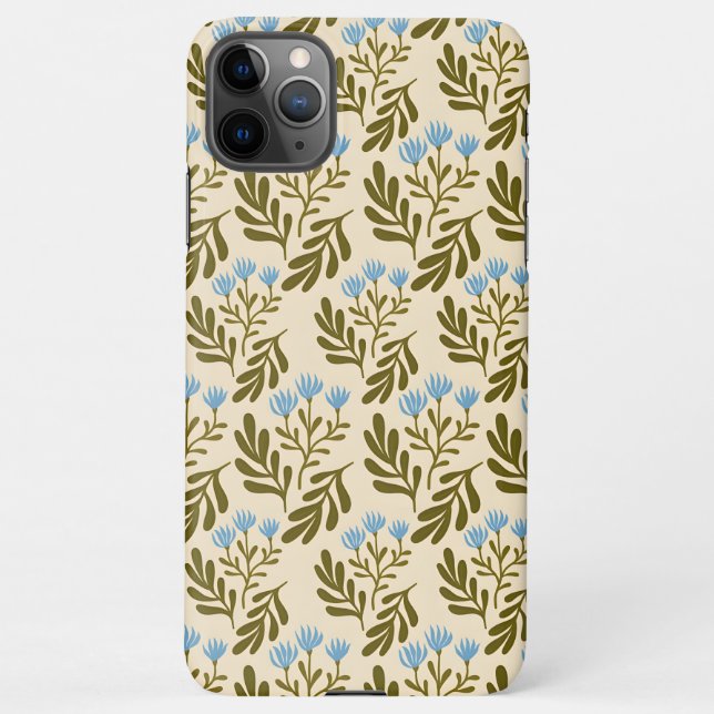 Capa Para iPhone  Calm and Natural: Blue Flower Seamless Pattern (Verso)
