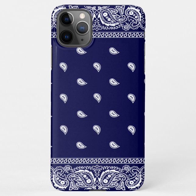 Capa Para iPhone Capa de telefone Azul Bandana (Verso)