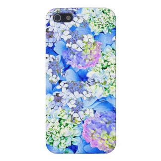 Capas iPhone 5 Capas de iphone lustrosas do Hydrangea azul