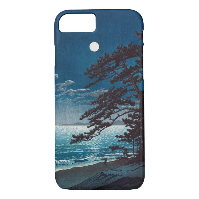 Capa Para iPhone, Case-Mate 月の二宮海岸, lua do 川瀬巴水 na praia de Ninomiya, Hasui (Verso)